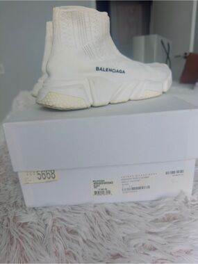 Balenciaga Off-White Speed Trainer Sock Sneaker